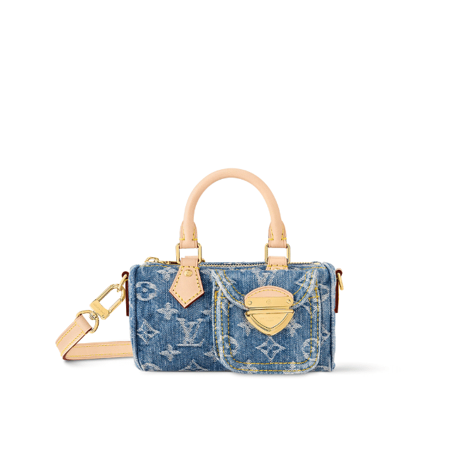 LOUIS VUITTON NANO SPEEDY DENIM BLUE 6.3 INCHES M82950