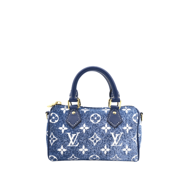 LOUIS VUITTON NANO SPEEDY MONOGRAM DENIM BLUE 8.1 INCHES M82950
