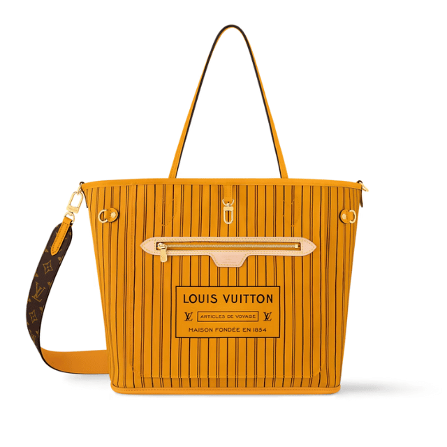 LOUIS VUITTON NEVERFULL BANDOULIÈRE INSIDE OUT MM YELLOW 12.2 INCHES M12779