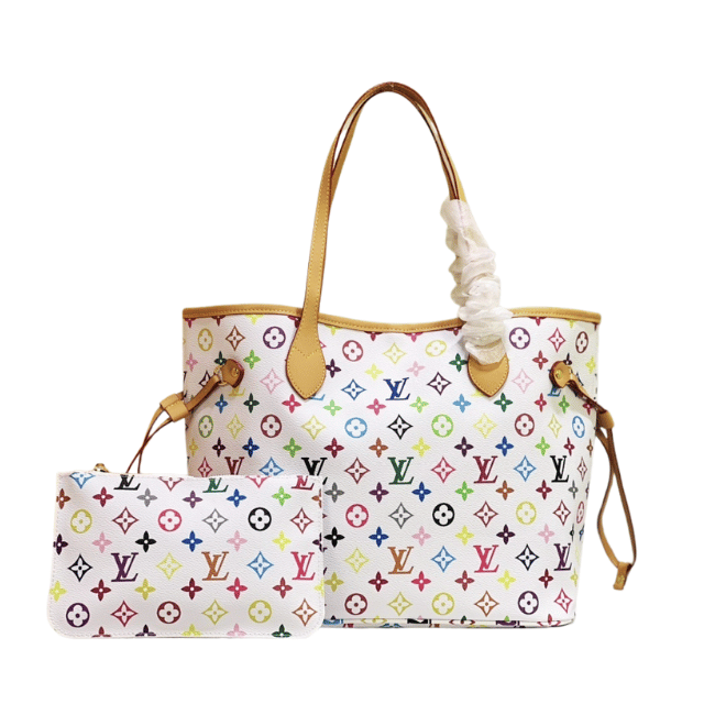LOUIS VUITTON NEVERFULL MM MONOGRAM MULTICOLORE WHITE 12.2 INCHES M40156
