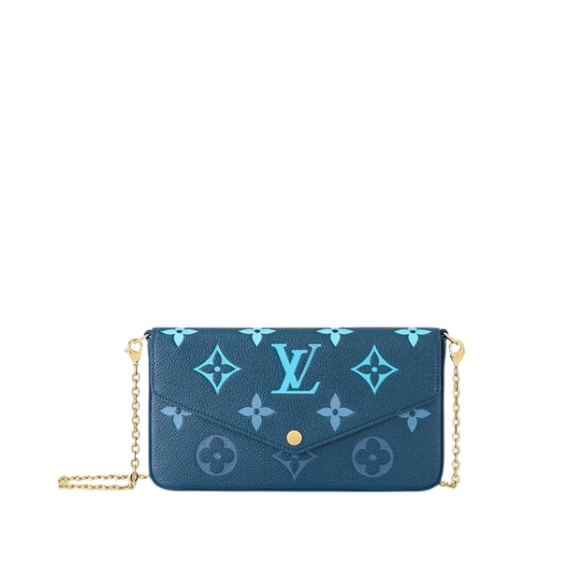 LOUIS VUITTON FELICIE POCHETTE MONOGRAM EMPREINTE GRADIENT BLUE 8.3 INCHES M80498