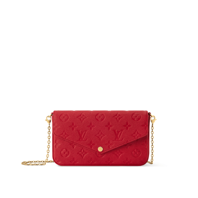 LOUIS VUITTON POCHETTE FÉLICIE MONOGRAM EMPREINTE LEATHER ROUGE LOUIS 8.3 INCHES M25793