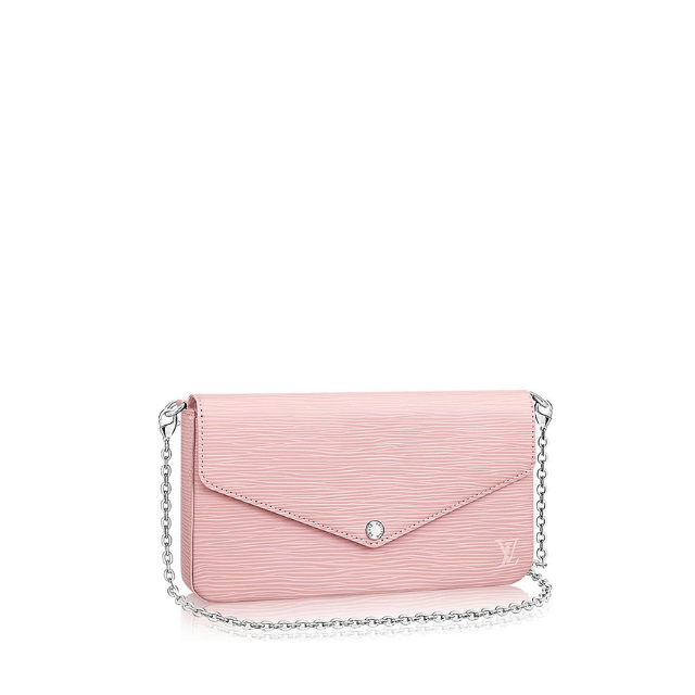 LOUIS VUITTON FÉLICIE POCHETTE EPI LEATHER ROSE BALLERINE 8.3 INCHES M82477