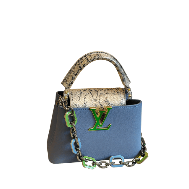 LOUIS VUITTON CAPUCINES NANO BLUE 7.9 INCHES