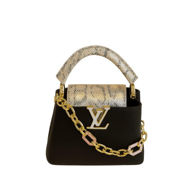 LOUIS VUITTON CAPUCINES NANO BLACK 7.9 INCHES