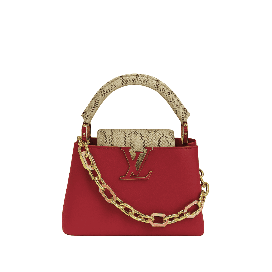 LOUIS VUITTON CAPUCINES NANO CHERRY BERRY RED 7.9 INCHES