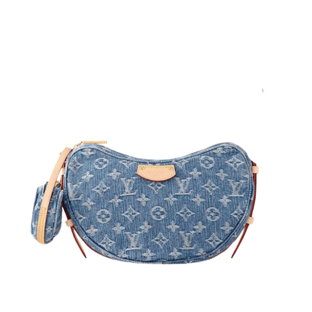 LOUIS VUITTON CROISSANT MM DENIM BLUE 9.8 INCHES