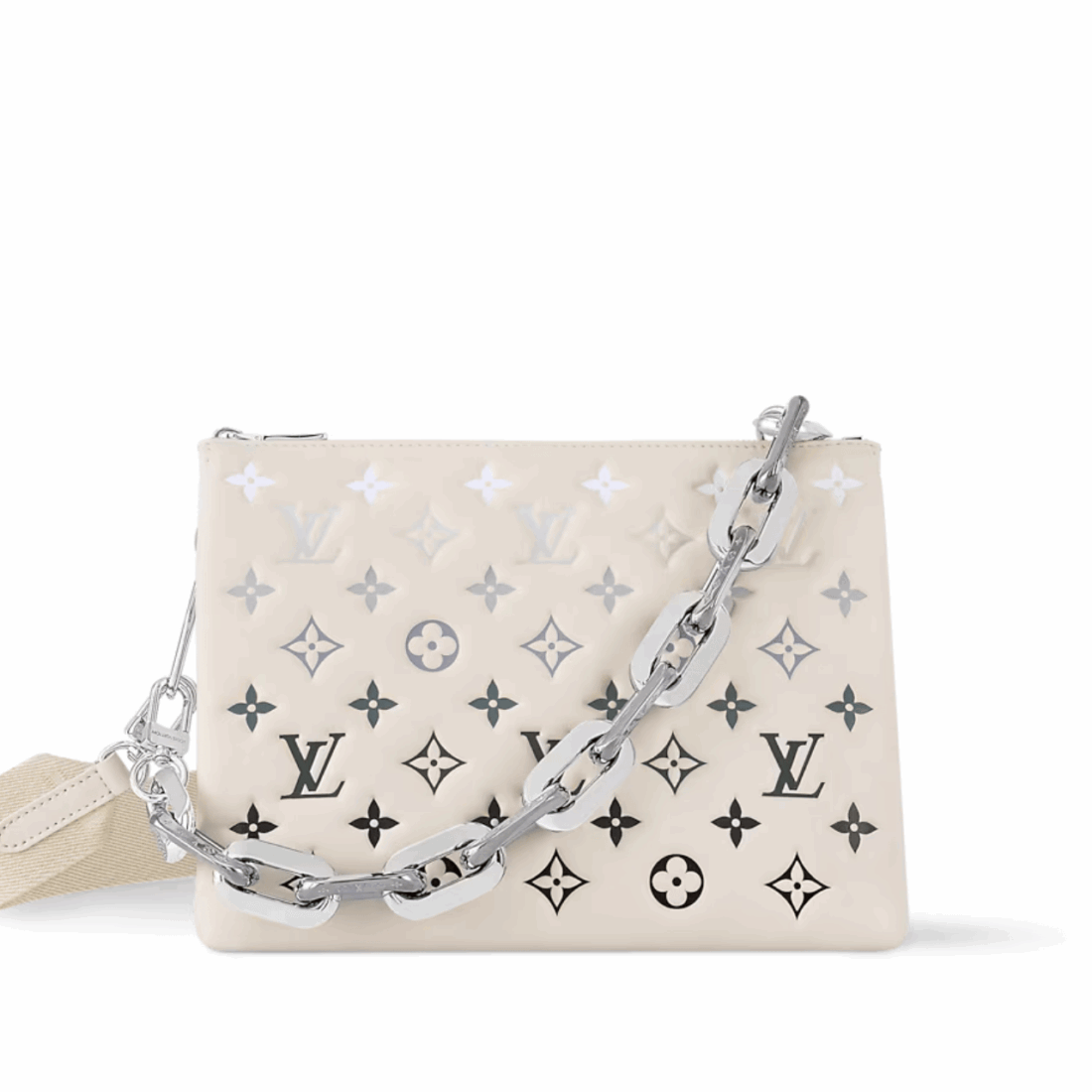 LOUIS VUITTON COUSSIN PM LV SKI CREAM/GRAY 10.2 INCHES M11986