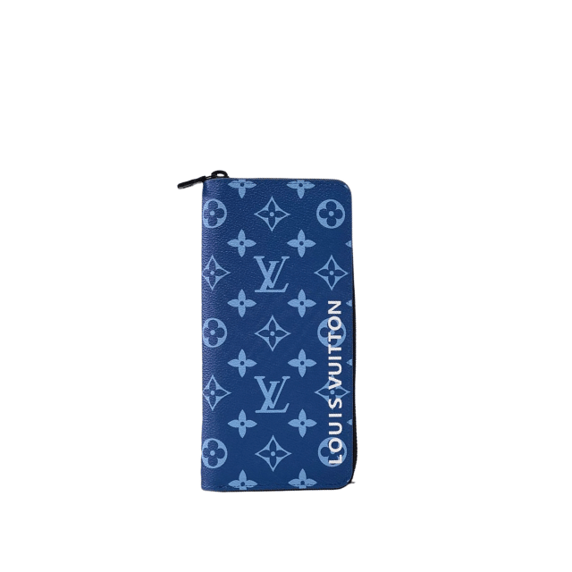 LOUIS VUITTON ZIPPY VERTICAL WALLET MONOGRAM BLUE 7.9 INCHES M82799