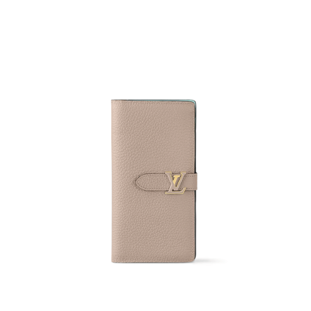 LOUIS VUITTON VERTICAL WALLET TAURILLON LEATHER GALET BEIGE 7.5 INCHES M81499