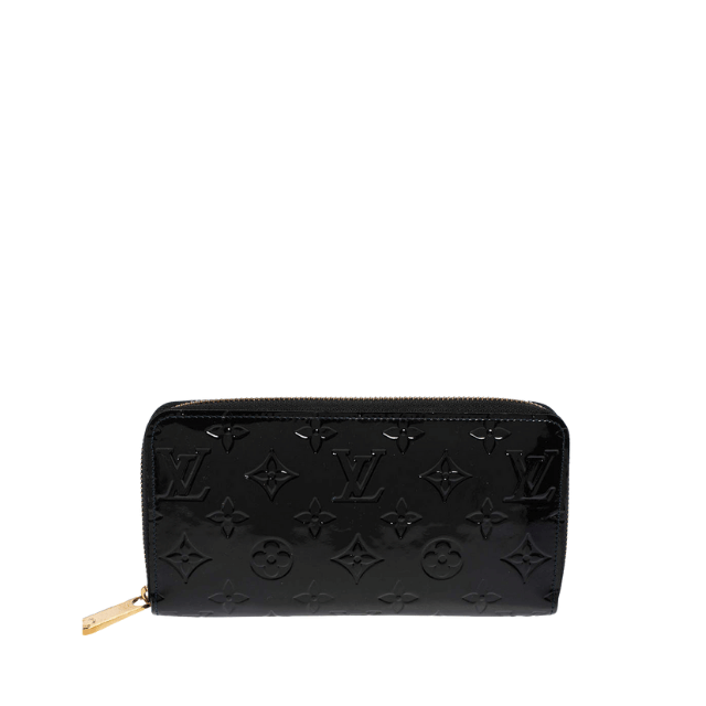 LOUIS VUITTON ZIPPY WALLET MONOGRAM VERNIS BLACK MAGNETIQUE 7.5 INCHES M91457