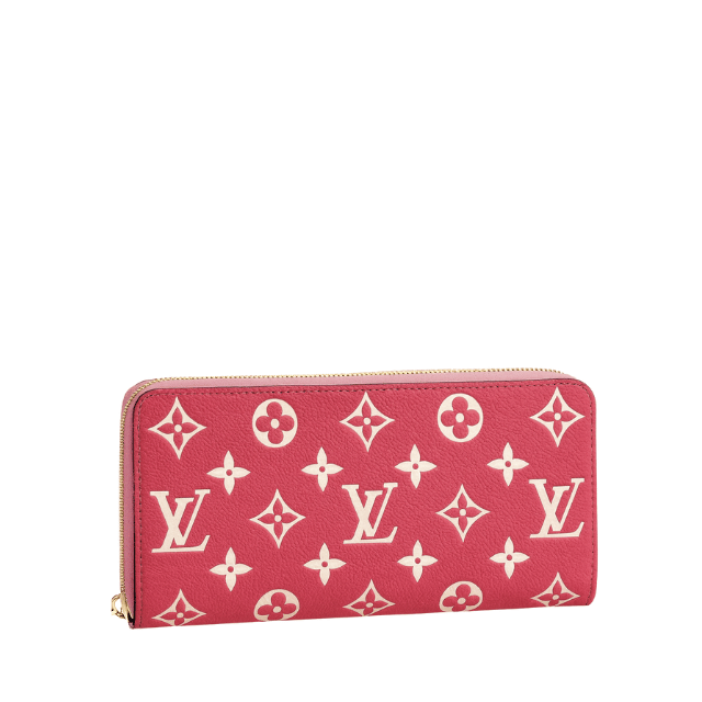 LOUIS VUITTON ZIPPY WALLET MONOGRAM EMPREINTE LEATHER PINK M81279 7.5 INCHES M91457