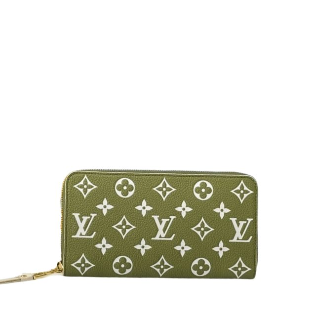 LOUIS VUITTON ZIPPY WALLET MONOGRAM EMPREINTE LEATHER GREEN M81279 7.5 INCHES M91457