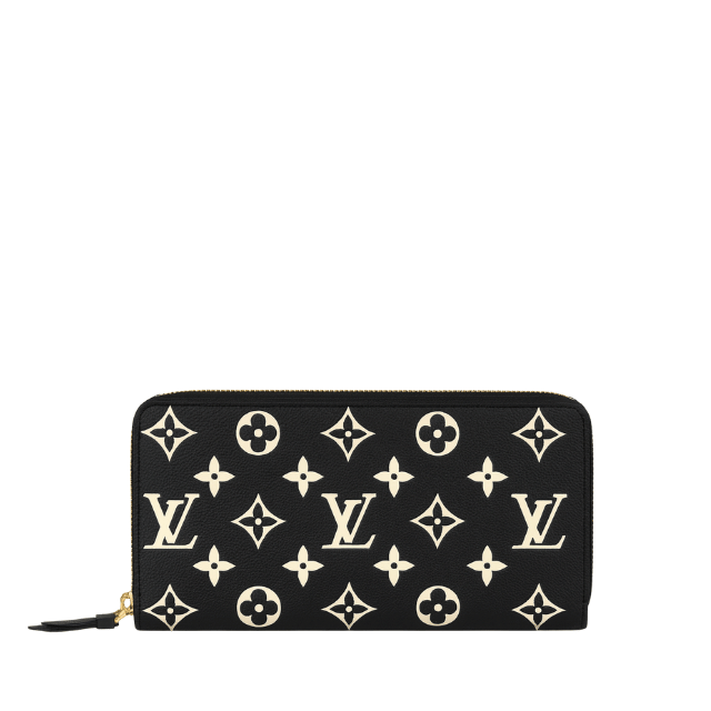 LOUIS VUITTON ZIPPY WALLET MONOGRAM EMPREINTE LEATHER BLACK 7. INCHES M91457