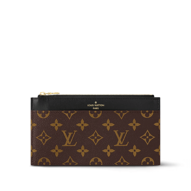 LOUISLOUIS VUITTON SLIM PURSE MONOGRAM CANVAS BROWN 7.9 INCHES M80348