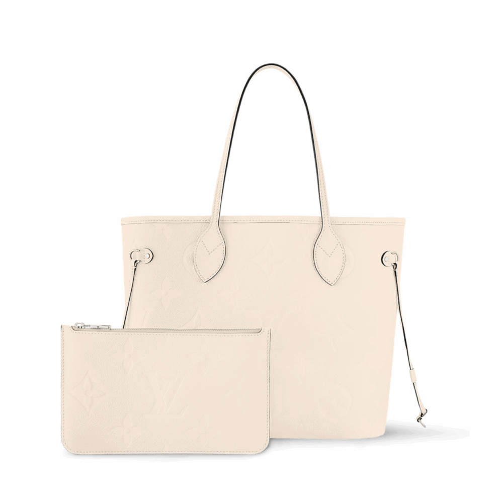LOUIS VUITTON NEVERFULL MM MONOGRAM EMPREINTE LEATHER BEIGE 12.2 INCHES N50047
