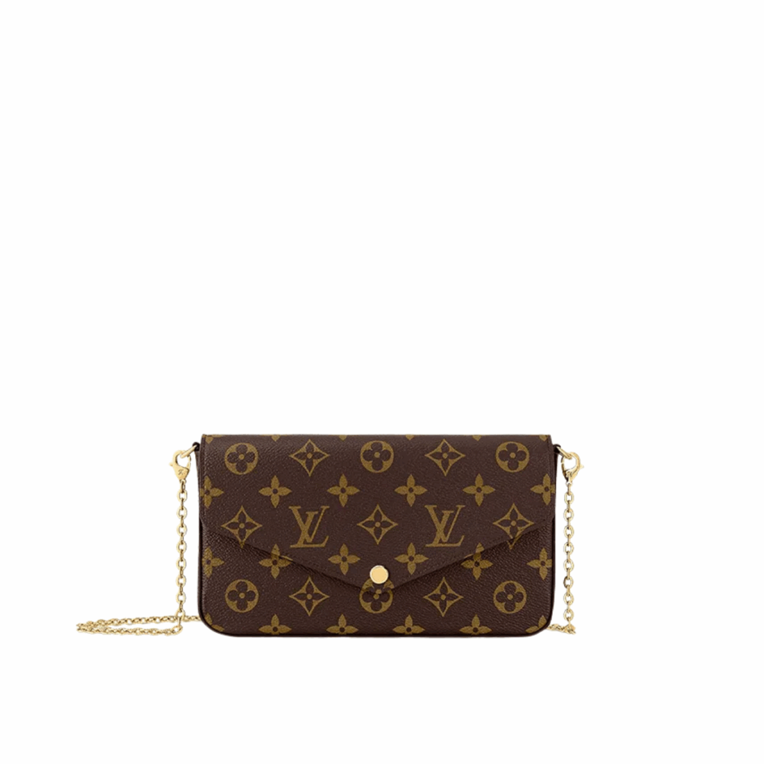 LOUIS VUITTON POCHETTE FÉLICIE MONOGRAM CANVAS ROSE BALLERINE 8.3 INCHES M61276