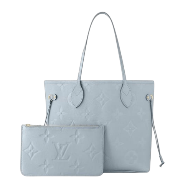 LOUIS VUITTON NEVERFULL MM MONOGRAM EMPREINTE BLUE 12.2 INCHES M46482